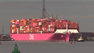 ONE FORWARD CONTAINER SHIP DEPARTING SOUTHAMPTON FOR SINGAPORE ON 111024 [upl. by Anauqal659]