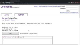 CodingBat Array 2 twoTwo [upl. by Capello]