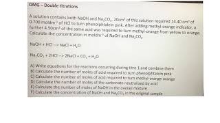 AS Chemistry OMG  Double titrations [upl. by Swetlana]