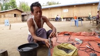 Making a living from amber polishing in Myanmar [upl. by Airtemed414]