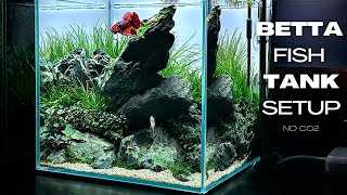 BETTA FISH TANK SETUP  IWAGUMI AQUASCAPE FOR BETTA FISH  AQUASCAPING TUTORIAL  NANO AQUARIUM [upl. by Lemahs]