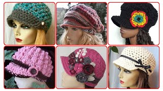 Crochet Hat Pattern Hat Crochet Pattern Womens Winter Hats Mens Beanie Newsboy Cap Crochet pattern [upl. by Yniar]