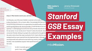 Stanford GSB Essay Examples [upl. by Franchot]