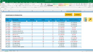 Control de Almacén inventario de entradas salidas y stock en Excel [upl. by Dodds509]