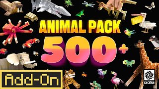 ANIMAL PACK 500 10 ADDON Brings 500 Animals to Minecraft Bedrock Edition Survival [upl. by Oynotna805]