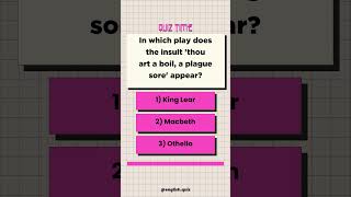 quotEnglish Literature Quiz Shakespearean Insultsquot [upl. by Akilegna]