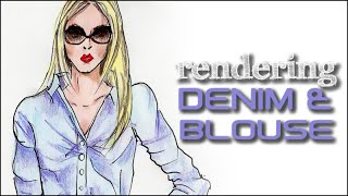 Amanda Bynes Denim and Blue Blouse Tutorial Fashion Design Drawing Lesson [upl. by Urson131]