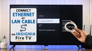 Insignia TV How to Setup Ethernet Wired Internet Connection Connect LAN Cable [upl. by Harri]