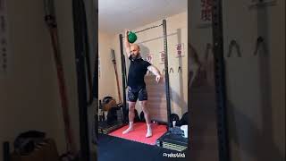 280 reps nonstop of 24kg alternating swing clean and press video speeded up x8 [upl. by Harbird]