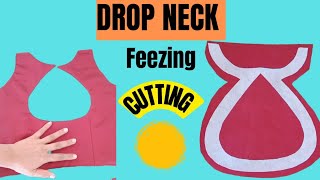 drop neck freezing cutting 📏✂️ beginners only in Telugu nikshep cutting ✂️ [upl. by Aleihs]