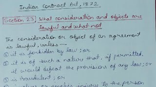 SECTION 23 OF INDIAN CONTRACT ACT 1872  WHAT CONSIDERATION AND OBJECTS ARE LAWFUL  LAW EXPLORER [upl. by Bronwen]