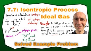 Thermo 77 Entropy Change  Isentropic Processes of Ideal Gases [upl. by Huttan]