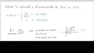 Continuidad y diferenciabilidad en funciones de varias variables Ejercicios resueltos [upl. by Nisse]