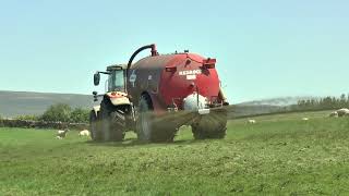 Slurry Tanking Big MF Tractor amp Red Rock Tanker 19 05 24 [upl. by Nelo166]