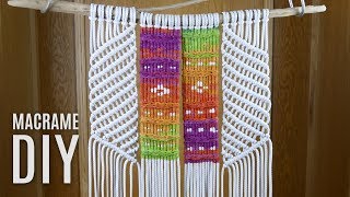 Modern Macramé Tapestry Wall Hanging Tutorial  Home Decor Idea [upl. by Nilad20]