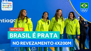 JOGOS PANAMERICANOS  BRASIL É MEDALHA DE PRATA NO REVEZAMENTO 4X200M LIVRE FEMININO [upl. by Rockefeller]