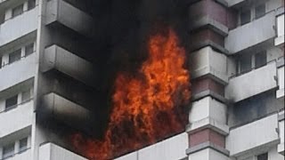 Großbrand in Hochhaus in Sindelfingen  Mann in Tod gestürzt  Über 300 Rettungskräfte im Einsatz [upl. by Oicram487]