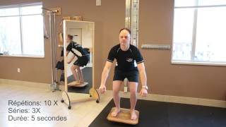 Tendinitebursite de la hanche  Renforcement et proprioception en squat sur planche proprioceptive [upl. by Noleta]