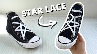 Star Lacing Shoes Tutorial  How To Star Lace Converse EASY [upl. by Yaeger966]