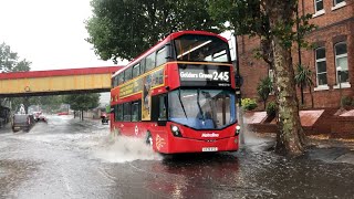 Buses at Cricklewood amp Heavy Rain Leads to Local Flooding [upl. by Niwle]