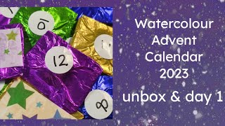 Watercolour Advent Calendar 2023  Unboxing amp Day 01 [upl. by Ialocin206]