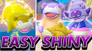 How to SHINY HUNT amp Evolve Galarian Slowpoke to Galarian Slowbro amp Slowking in The Indigo Disk [upl. by Ivgnout]