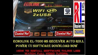 ECOLINK EL 7000 HD RECEIVER POWERVU KEY SOFTWARE [upl. by Clayborne]