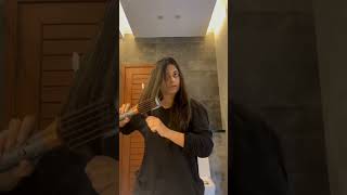 Taming frizz with Dyson AirwrapQuick Demo dysonairwrap hairstraightening sleekhair beautytips [upl. by Ahsemo779]