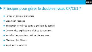 La gestion du double cours MHM [upl. by Enidlarej274]