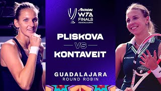 Anett Kontaveit vs Karolina Pliskova  2021 WTA Finals Round Robin  WTA Match Highlights [upl. by Jolee]