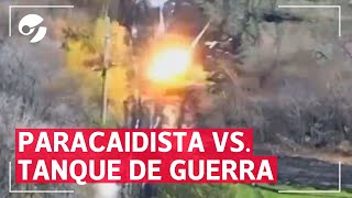 MANO a MANO entre un SOLDADO PARACAIDISTA de UCRANIA y un TANQUE de GUERRA de RUSIA [upl. by Florry]