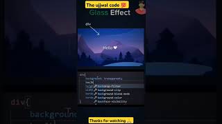 Glass effect using div tag trending shorts viralvideo coding css python html java [upl. by Sikko]