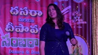 Saami Saami  Geetha Madhuri Singing Pushpa Song  Dussehra Deepavali Celebrations  Austin [upl. by Tnilc]