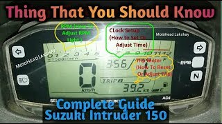 Suzuki Intruder 150 Complete GuideRPM Setup Clock SetupTrip MeterHow To Adjust Them [upl. by Savihc]