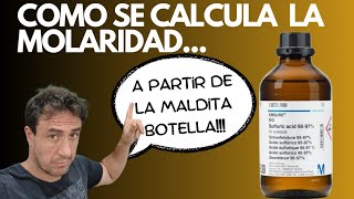 COMO CALCULAR LA MOLARIDAD CON DATOS DE DENSIDAD Y CONCENTRACIÓN [upl. by Niatsirt462]