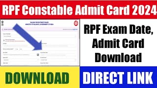 RPF constable admit card download link heredirect link rpfconstable2024 [upl. by Gwenn]