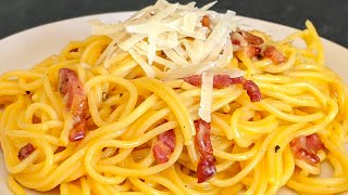 Spaghetti carbonara  La Recette traditionnelle  Facile et Rapide  PASTA RECIPE🍝 [upl. by Denver]