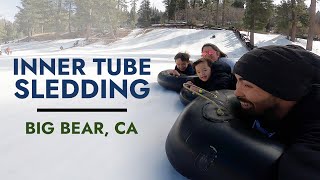 Snowdrift Snow Tubing Park Near Big Bear with Kids  Inner Tube Sledding in Green Valley [upl. by Litt391]