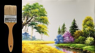 Wide Paint Brushes  Acrylic lesson [upl. by Aiz]