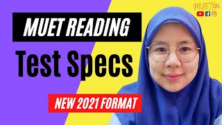 Test Specs  MUET Reading  New Format [upl. by Nnylrebma]