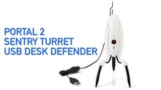 Portal 2 Sentry Turret USB Desk Defender from ThinkGeek [upl. by Aihsened580]