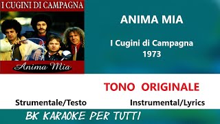 ANIMA MIA I Cugini di Campagna Karaoke  Tono Originale  StrumentaleTesto [upl. by Ynnub210]