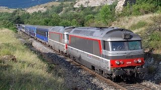 Locomotives BB67300  BB67400 Multiservices du Train de nuit Paris  Briançon [upl. by Humberto]