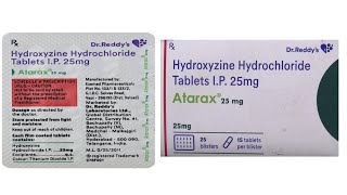 hydroxyzine hydrochloride tablet ip 25mg  atarax 25 mg tablet  usesdosageside effects [upl. by Ardnad]