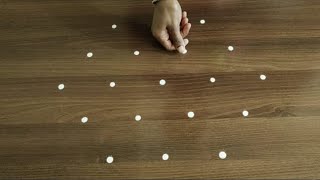 Simple 5x3 dots daily kolam designTraditional kolamsEasy 5x3 daily mugguluEasy and simple rangoli [upl. by Crane]