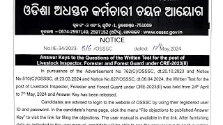 Osssc forester forest guard li revised answer key wheather revised answer key come expected result [upl. by Cuttie453]