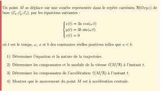 Examen 1 partie 1 Mécanique de point matériel S1 Contrôle تطوان  SMPC SMIA ENSA MIPC MI [upl. by Assirim]