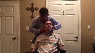 Chiropractic adjustment on C4C6 Quadriplegic – coccyxtailbone back and neck adjustment [upl. by Ecnerat]