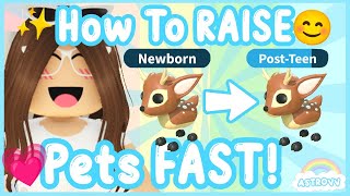 How To Raise Pets FASTER In Adopt Me Roblox  AstroVV [upl. by Tager330]