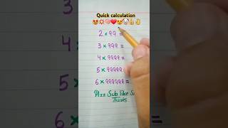 Quick calculation😍💥🧠❤ maths mathstricks multiplication multiply mathproblem shorts foryou [upl. by Nirred]